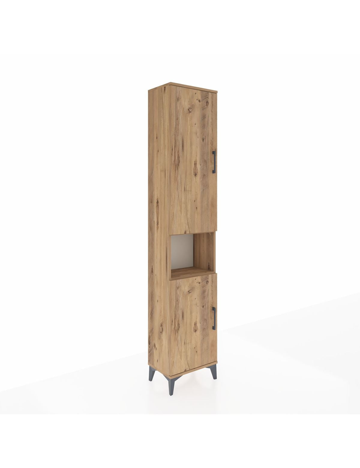 Arges Dolap 4 Raflı 2 Kapaklı Tek Askılı 44x30x221 Çam-Çam