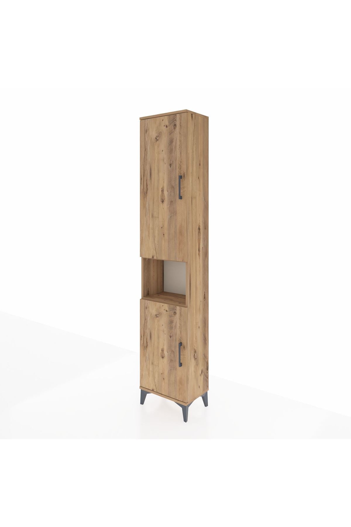 Arges Dolap 4 Raflı 2 Kapaklı Tek Askılı 44x30x221 Çam-Çam