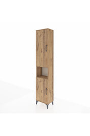 Arges Dolap 4 Raflı 2 Kapaklı Tek Askılı 44x30x221 Çam-Çam