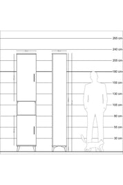 Arges Dolap 4 Raflı 2 Kapaklı Tek Askılı 44x30x221 Çam-Çam