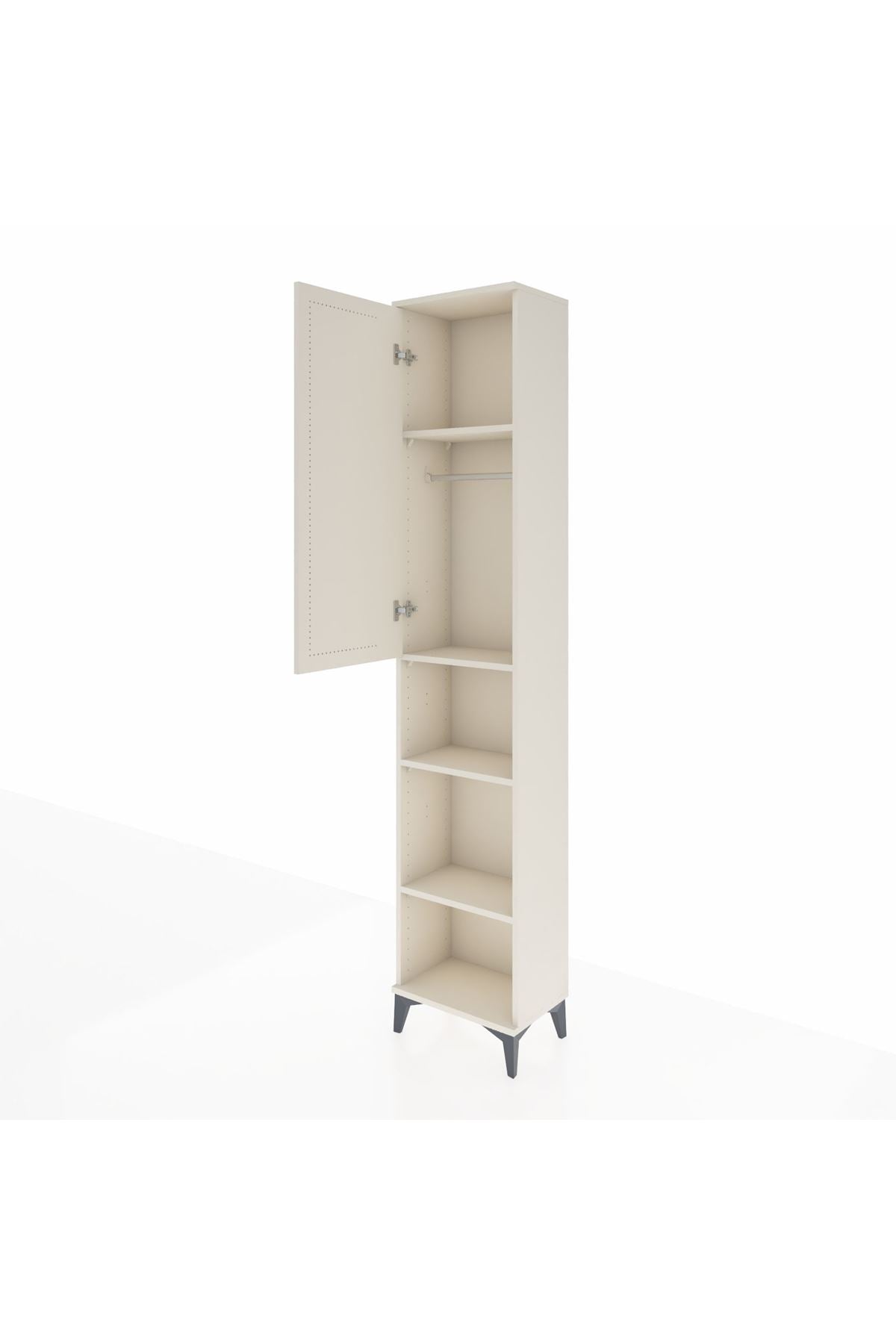 Arges Dolap 4 Raflı Tek Kapaklı Tek Askılı 44x30x221 Aytaşı-Aytaşı