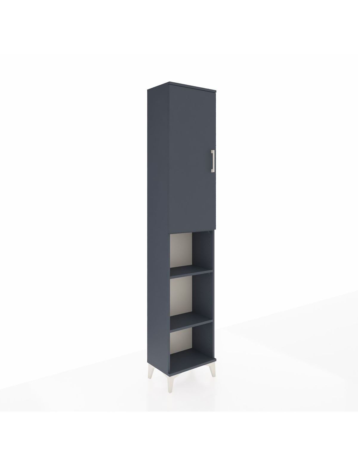 Arges Dolap 4 Raflı Tek Kapaklı Tek Askılı 44x30x221 Antrasit-Antrasit