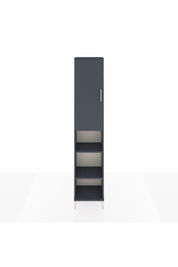 Arges Dolap 4 Raflı Tek Kapaklı Tek Askılı 44x30x221 Antrasit-Antrasit