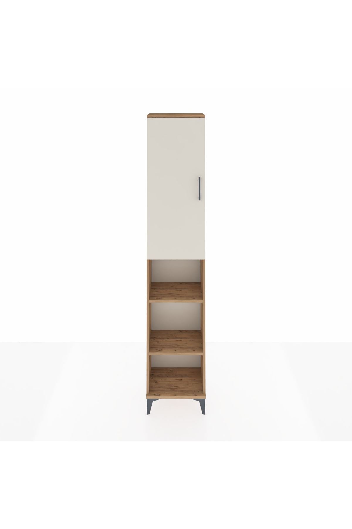 Arges Dolap 4 Raflı Tek Kapaklı Tek Askılı 44x30x221 Çam-Aytaşı