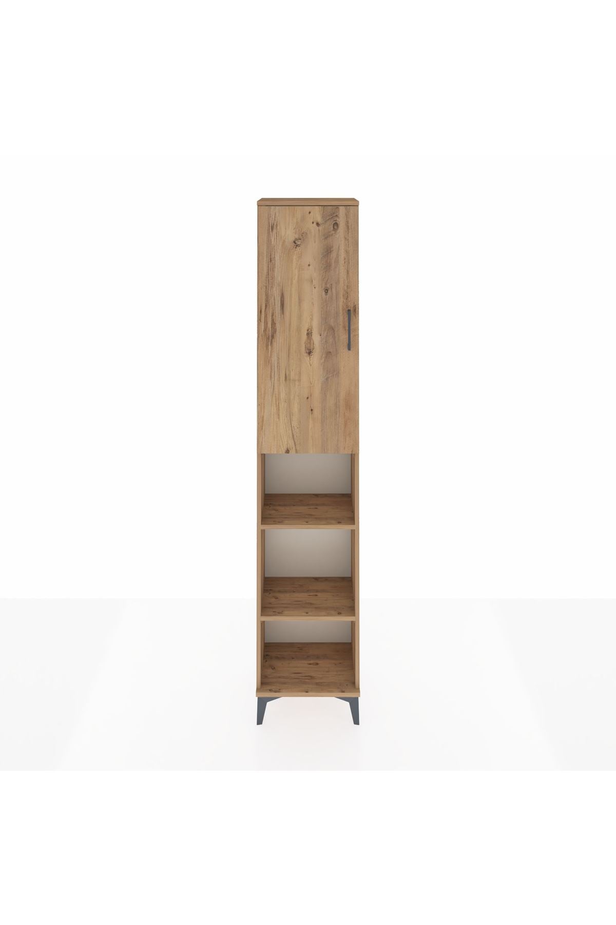 Arges Dolap 4 Raflı Tek Kapaklı Tek Askılı 44x30x221 Çam-Çam