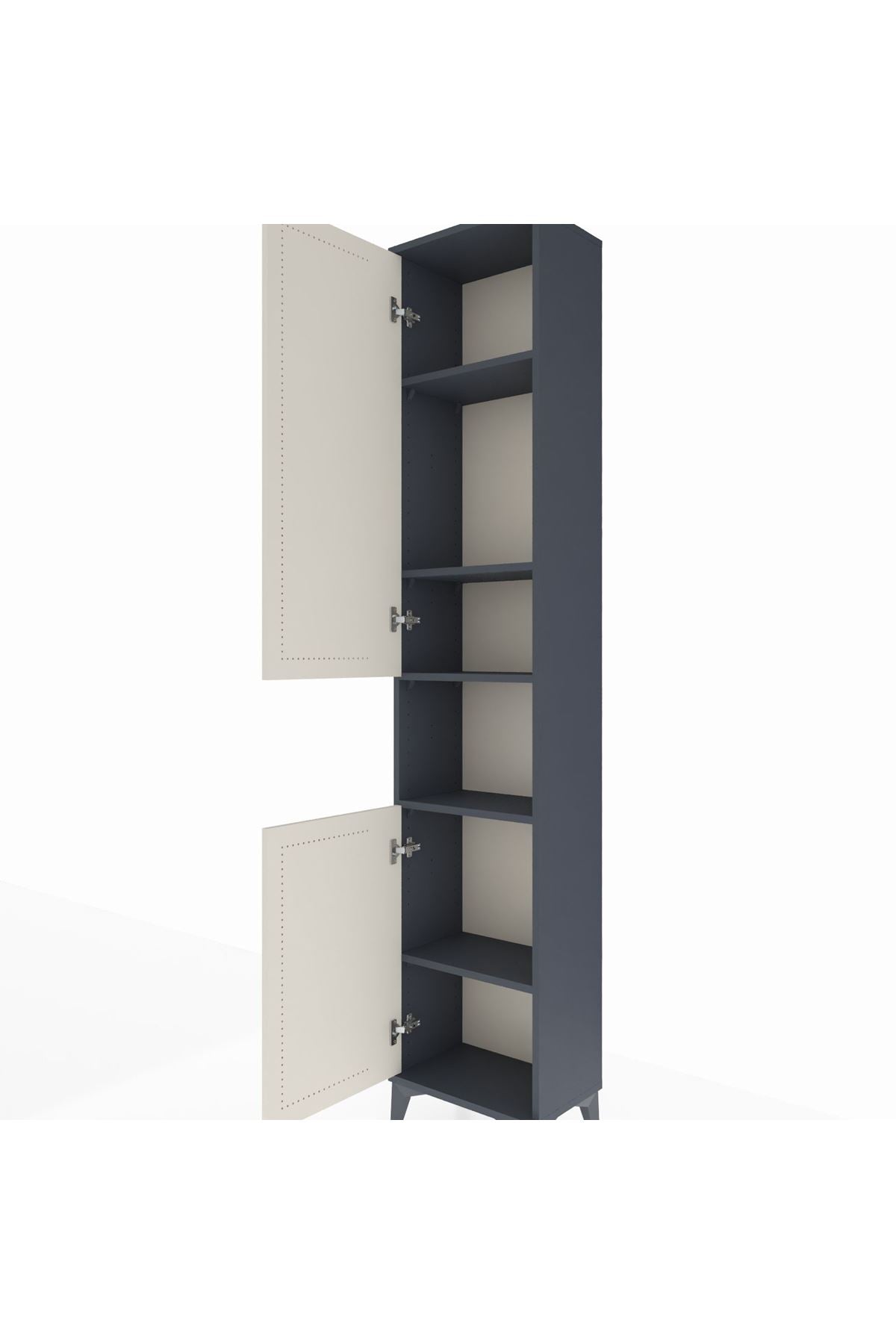 Arges Dolap 5 Raflı 2 Kapaklı 44x30x221 Antrasit-Aytaşı