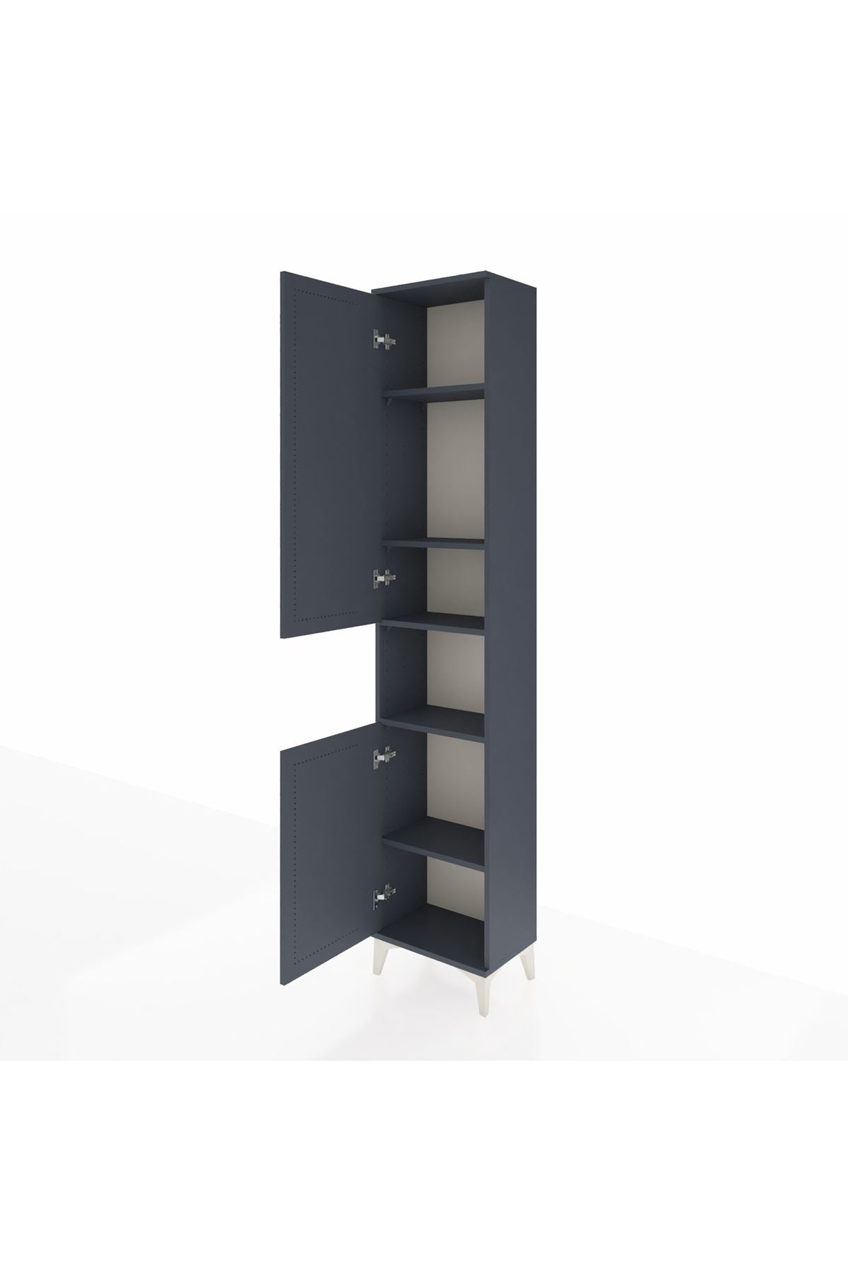 Arges Dolap 5 Raflı 2 Kapaklı 44x30x221 Antrasit-Antrasit