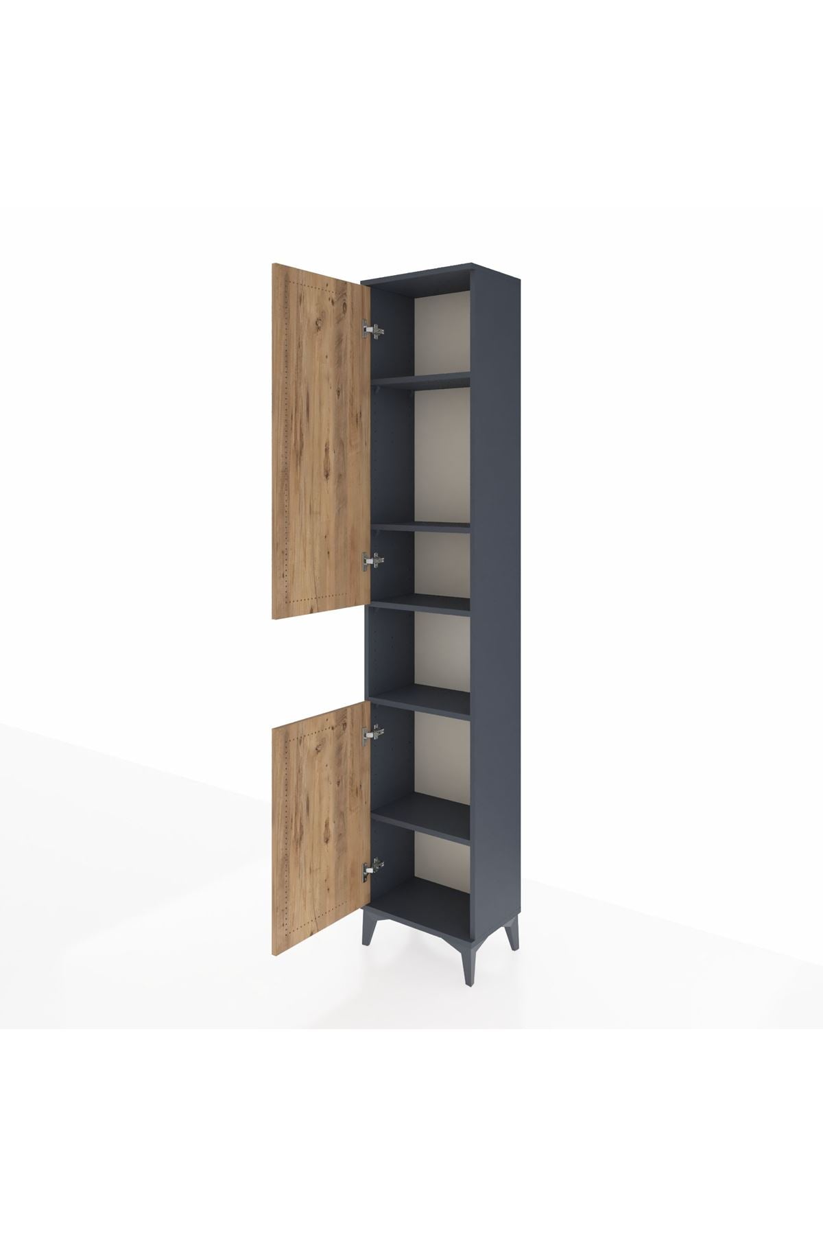 Arges Dolap 5 Raflı 2 Kapaklı 44x30x221 Antrasit-Çam