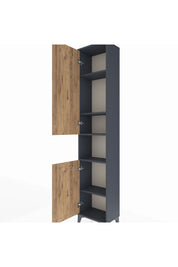 Arges Dolap 5 Raflı 2 Kapaklı 44x30x221 Antrasit-Çam