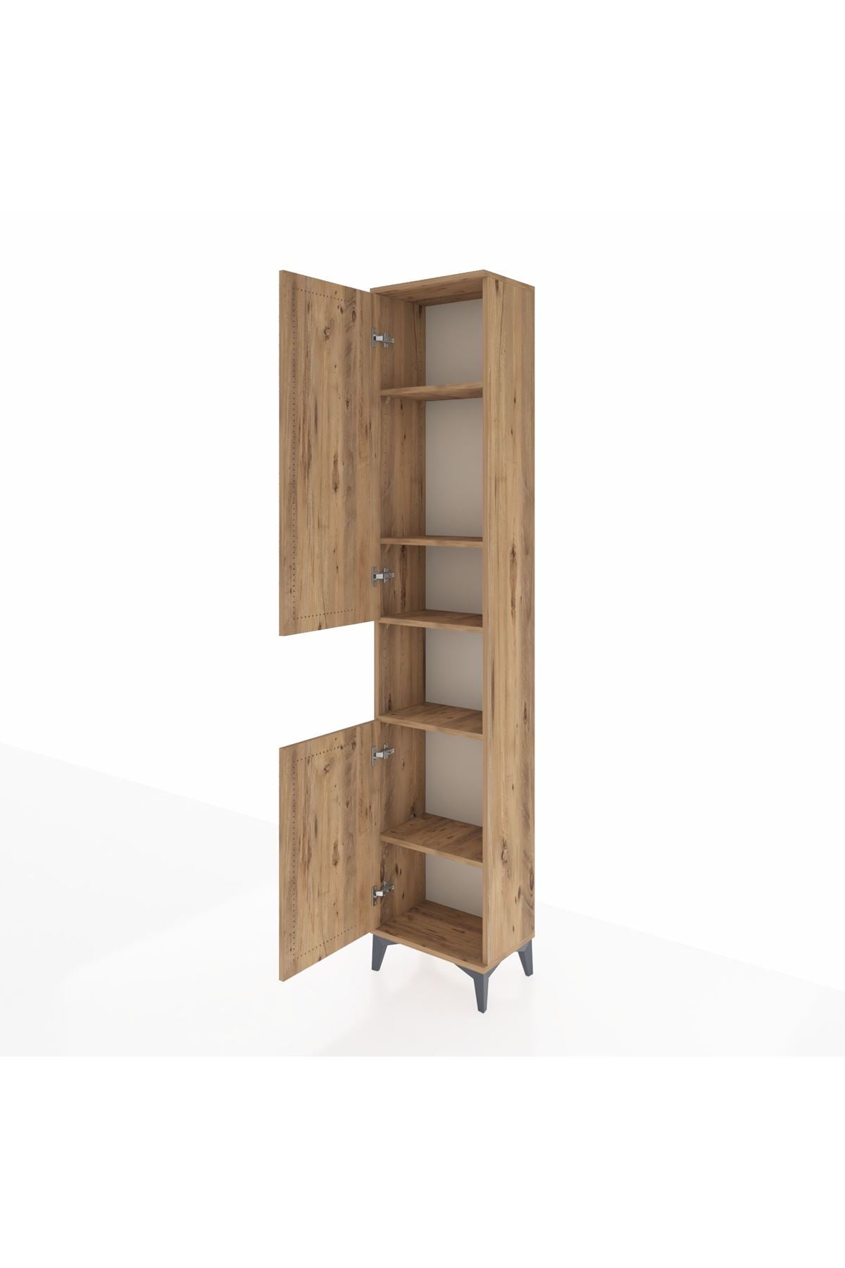 Arges Dolap 5 Raflı 2 Kapaklı 44x30x221 Çam-Çam