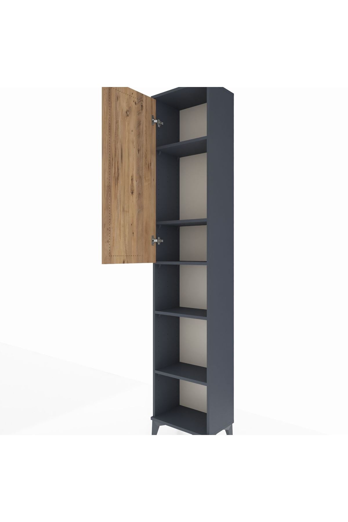 Arges Dolap 5 Raflı Tek Kapaklı 44x30x221 Antrasit-Çam