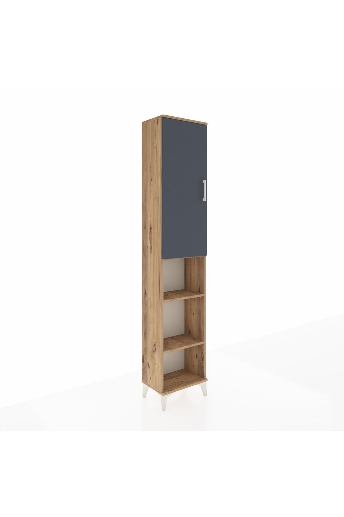 Arges Dolap 5 Raflı Tek Kapaklı 44x30x221 Çam-Antrasit