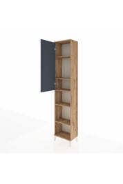 Arges Dolap 5 Raflı Tek Kapaklı 44x30x221 Çam-Antrasit