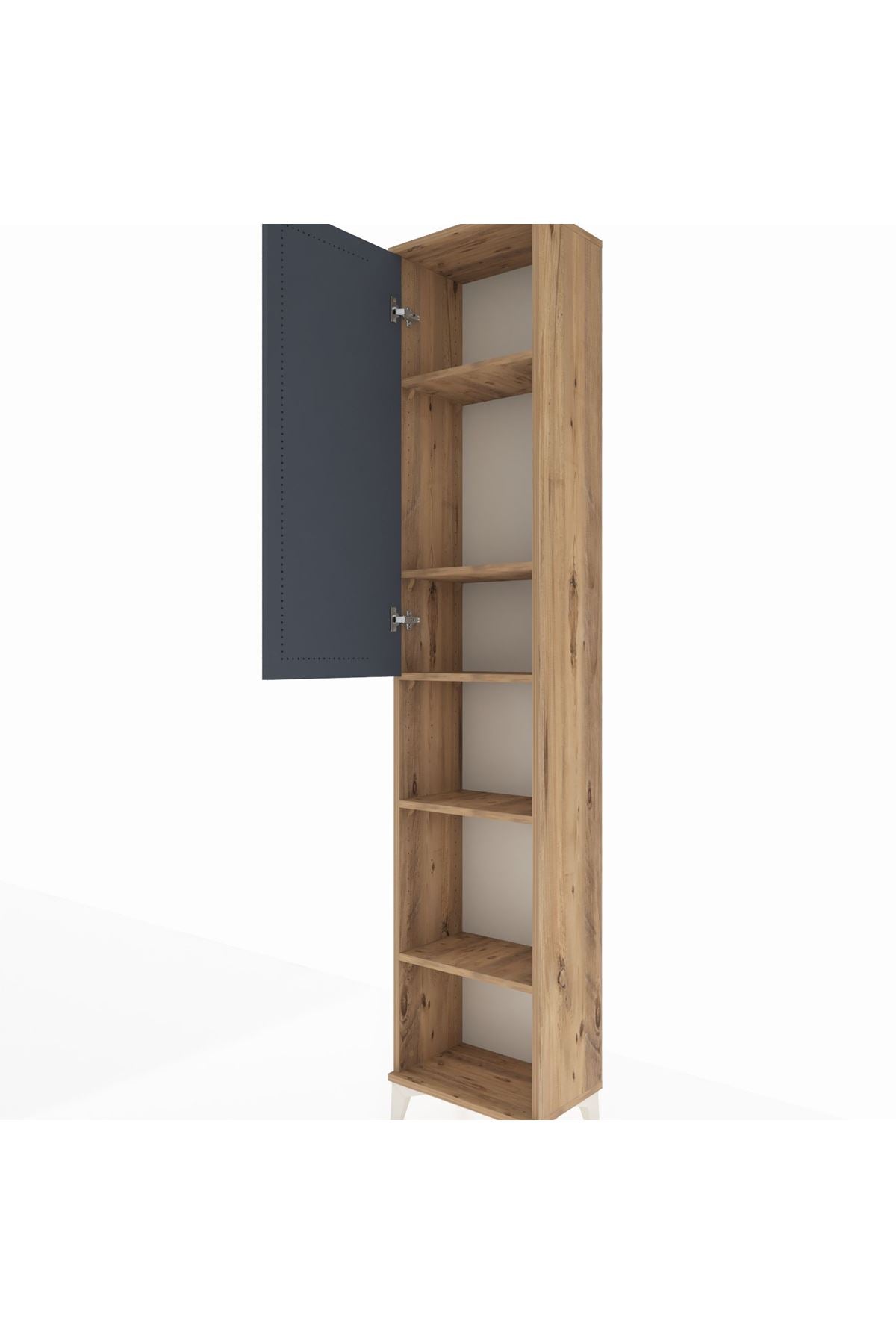 Arges Dolap 5 Raflı Tek Kapaklı 44x30x221 Çam-Antrasit