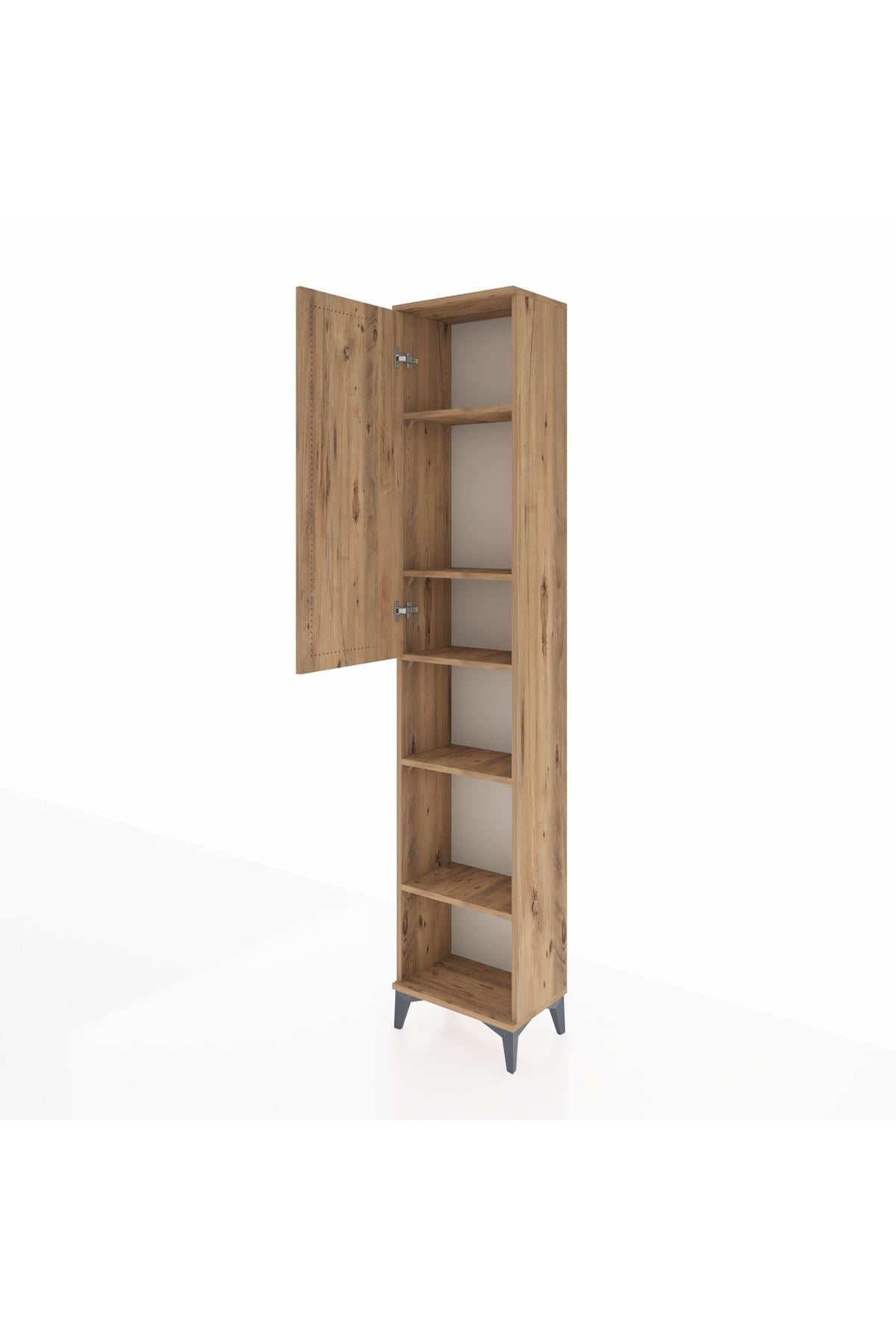 Arges Dolap 5 Raflı Tek Kapaklı 44x30x221 Çam-Çam