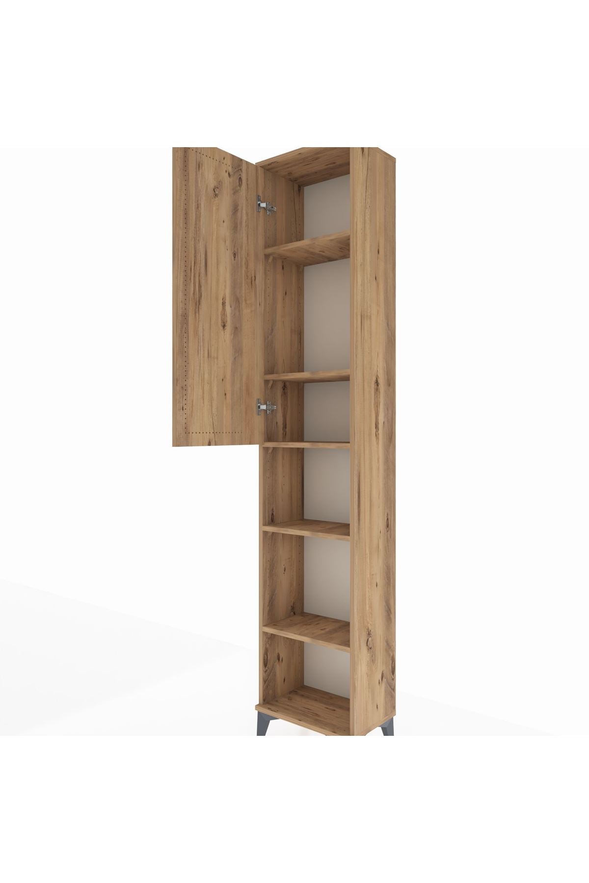 Arges Dolap 5 Raflı Tek Kapaklı 44x30x221 Çam-Çam