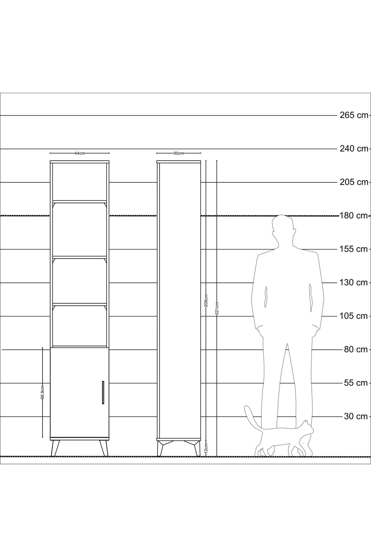 Arges Dolap 5 Raflı Tek Kapaklı 44x30x221 Aytaşı-Çam