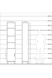 Arges Dolap 5 Raflı Tek Kapaklı 44x30x221 Çam-Çam