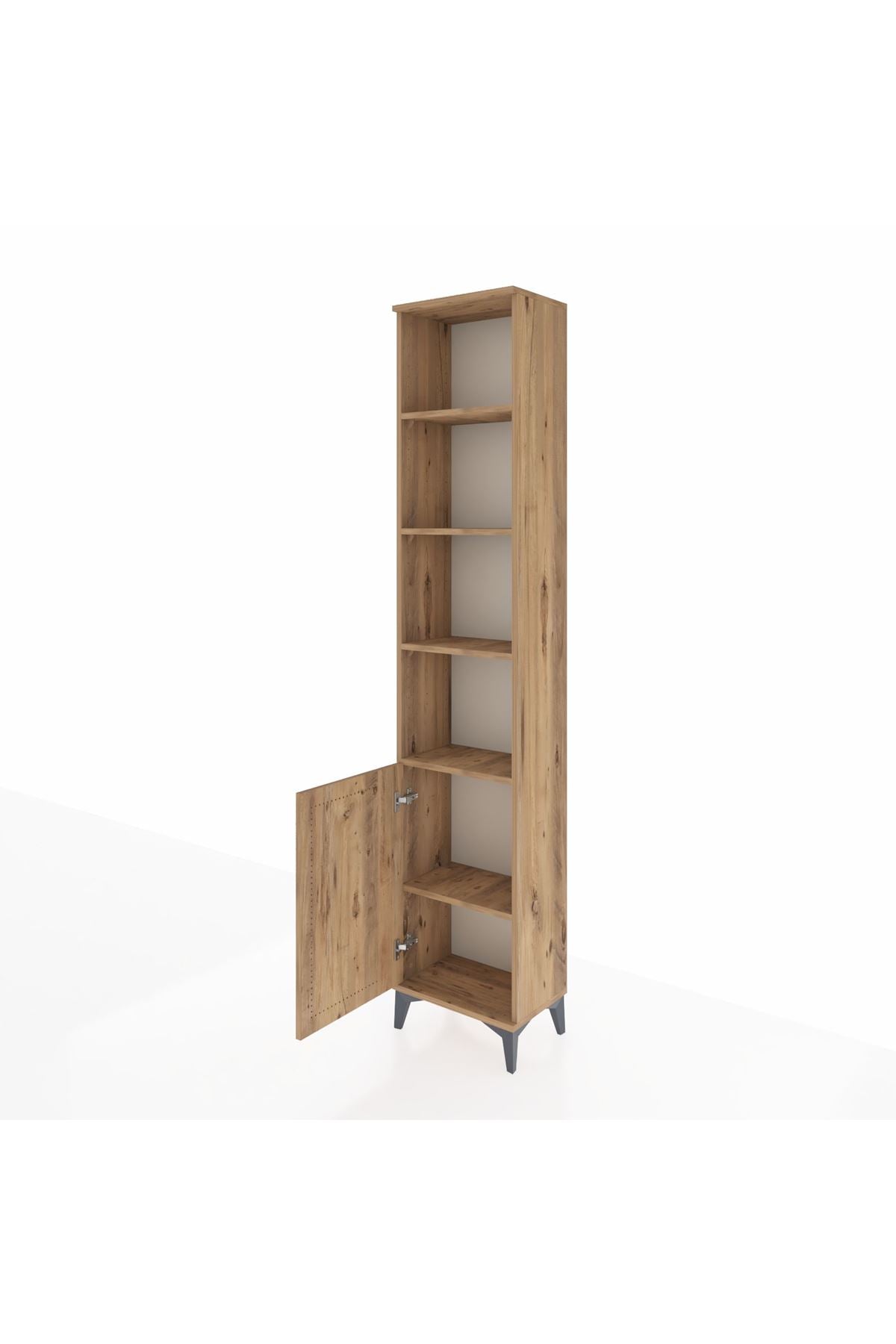 Arges Dolap 5 Raflı Tek Kapaklı 44x30x221 Çam-Çam