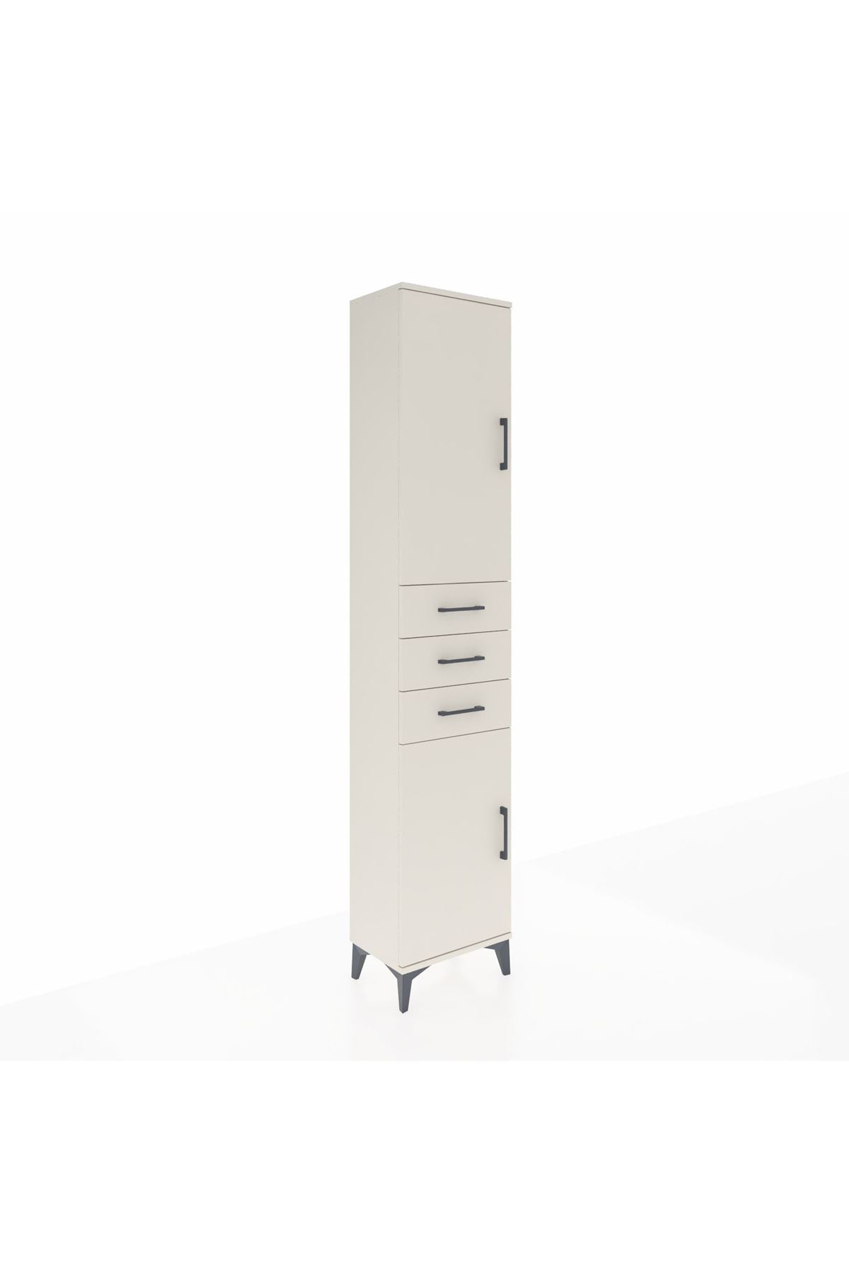 Arges Dolap 4 Raflı 3 Çekmeceli 2 Kapaklı 44x30x221 Aytaşı-Aytaşı