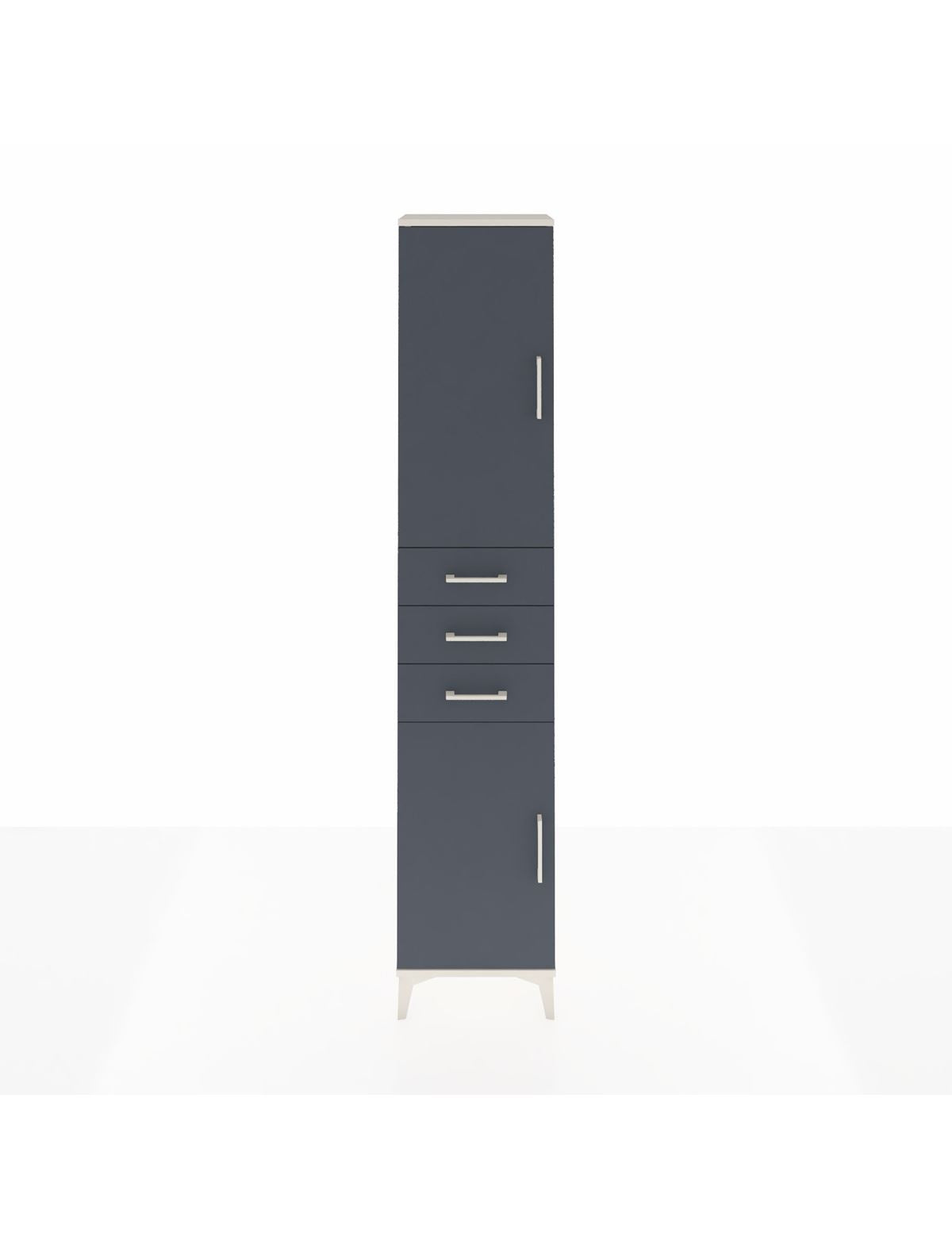 Arges Dolap 4 Raflı 3 Çekmeceli 2 Kapaklı 44x30x221 Aytaşı-Antrasit