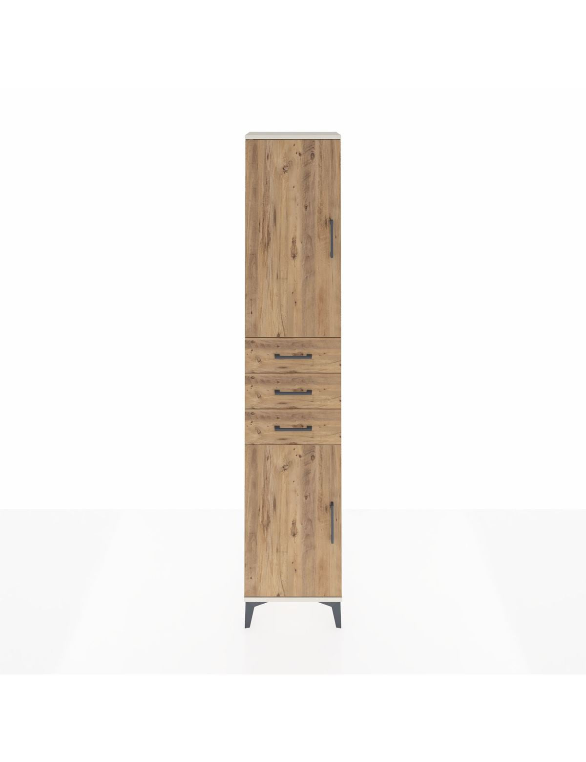 Arges Dolap 4 Raflı 3 Çekmeceli 2 Kapaklı 44x30x221 Aytaşı-Çam