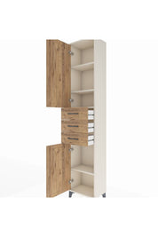 Arges Dolap 4 Raflı 3 Çekmeceli 2 Kapaklı 44x30x221 Aytaşı-Çam