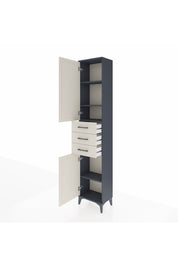 Arges Dolap 4 Raflı 3 Çekmeceli 2 Kapaklı 44x30x221 Antrasit-Aytaşı