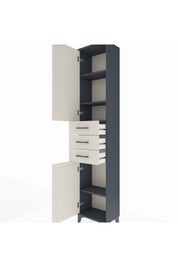 Arges Dolap 4 Raflı 3 Çekmeceli 2 Kapaklı 44x30x221 Antrasit-Aytaşı