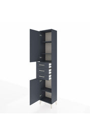 Arges Dolap 4 Raflı 3 Çekmeceli 2 Kapaklı 44x30x221 Antrasit-Antrasit