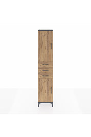 Arges Dolap 4 Raflı 3 Çekmeceli 2 Kapaklı 44x30x221 Antrasit-Çam