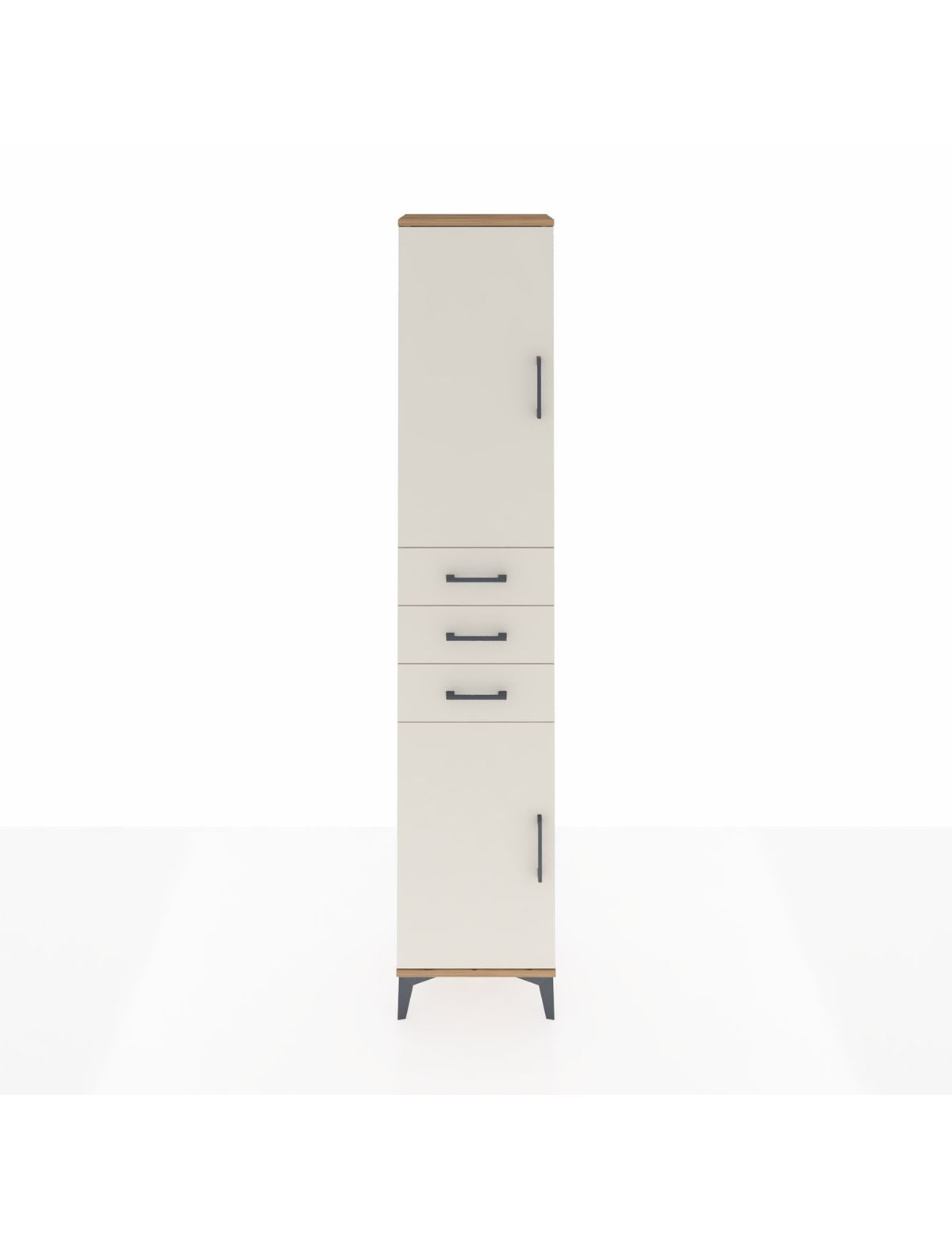 Arges Dolap 4 Raflı 3 Çekmeceli 2 Kapaklı 44x30x221 Çam-Aytaşı