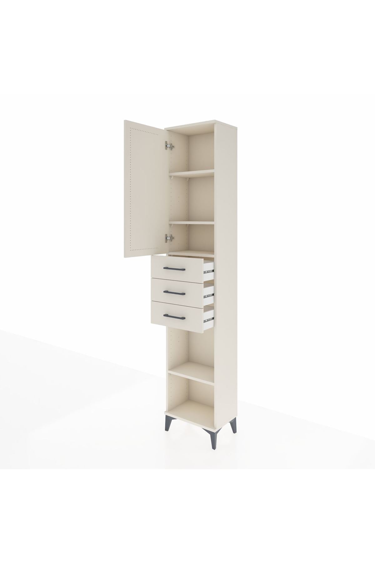 Arges Dolap 4 Raflı 3 Çekmeceli Tek Kapaklı 44x30x221 Aytaşı-Aytaşı