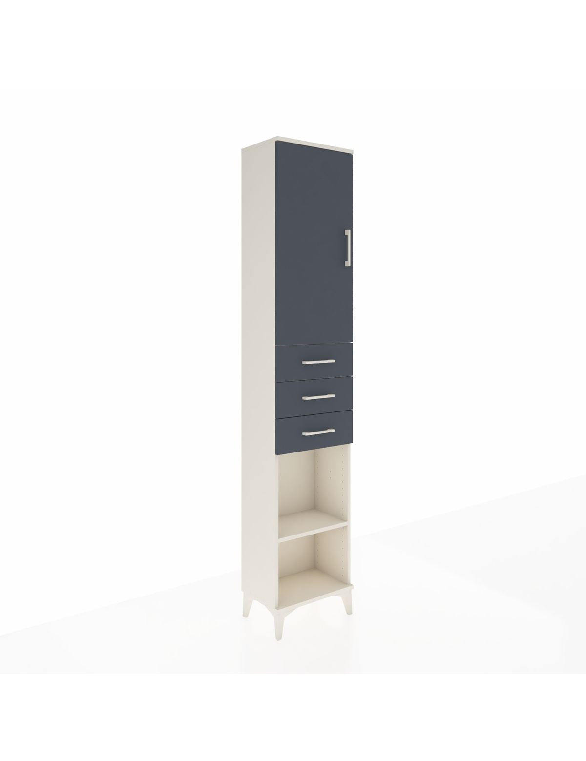 Arges Dolap 4 Raflı 3 Çekmeceli Tek Kapaklı 44x30x221 Aytaşı-Antrasit