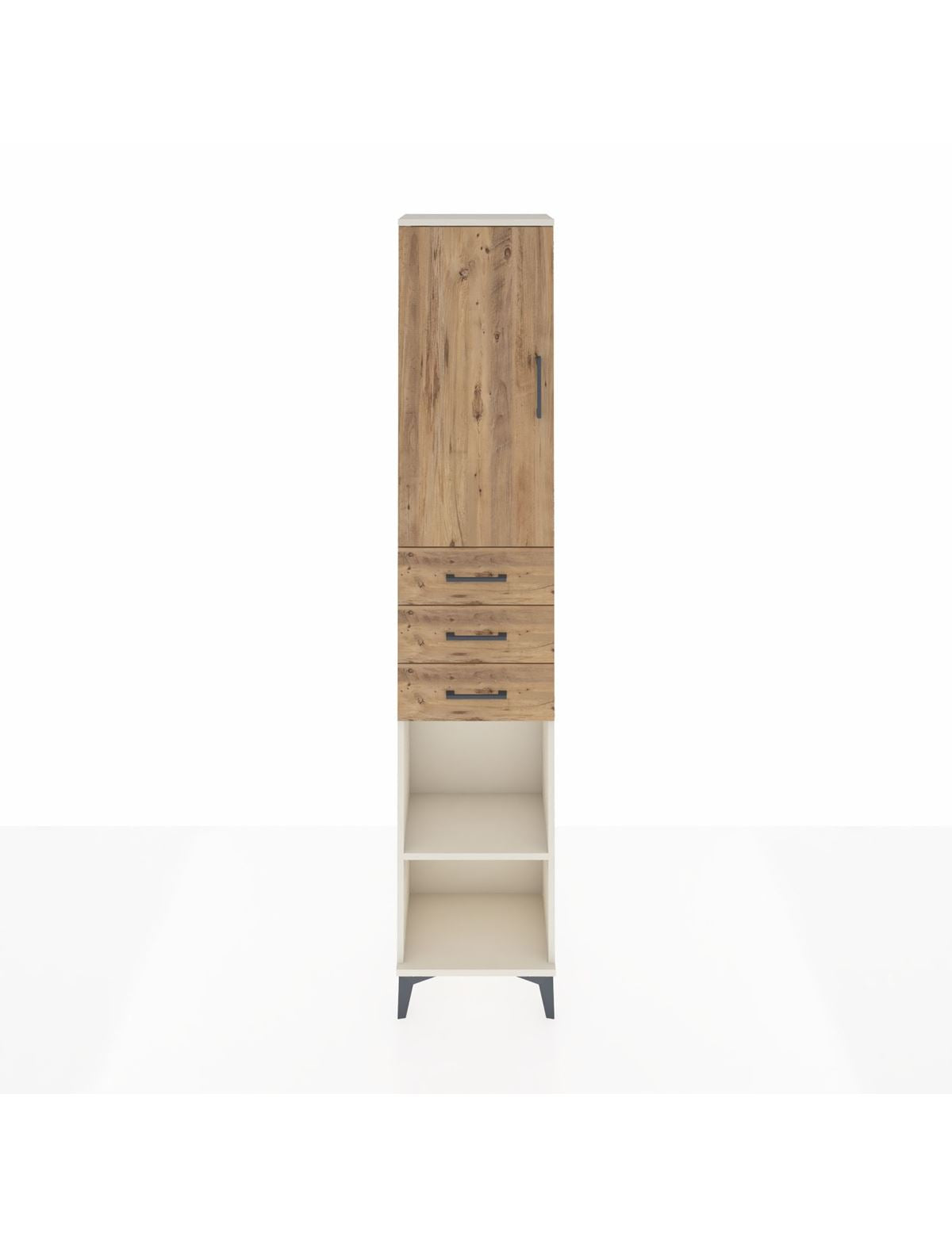 Arges Dolap 4 Raflı 3 Çekmeceli Tek Kapaklı 44x30x221 Aytaşı-Çam