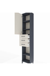 Arges Dolap 4 Raflı 3 Çekmeceli Tek Kapaklı 44x30x221 Antrasit-Aytaşı