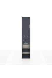 Arges Dolap 4 Raflı 3 Çekmeceli Tek Kapaklı 44x30x221 Antrasit-Antrasit