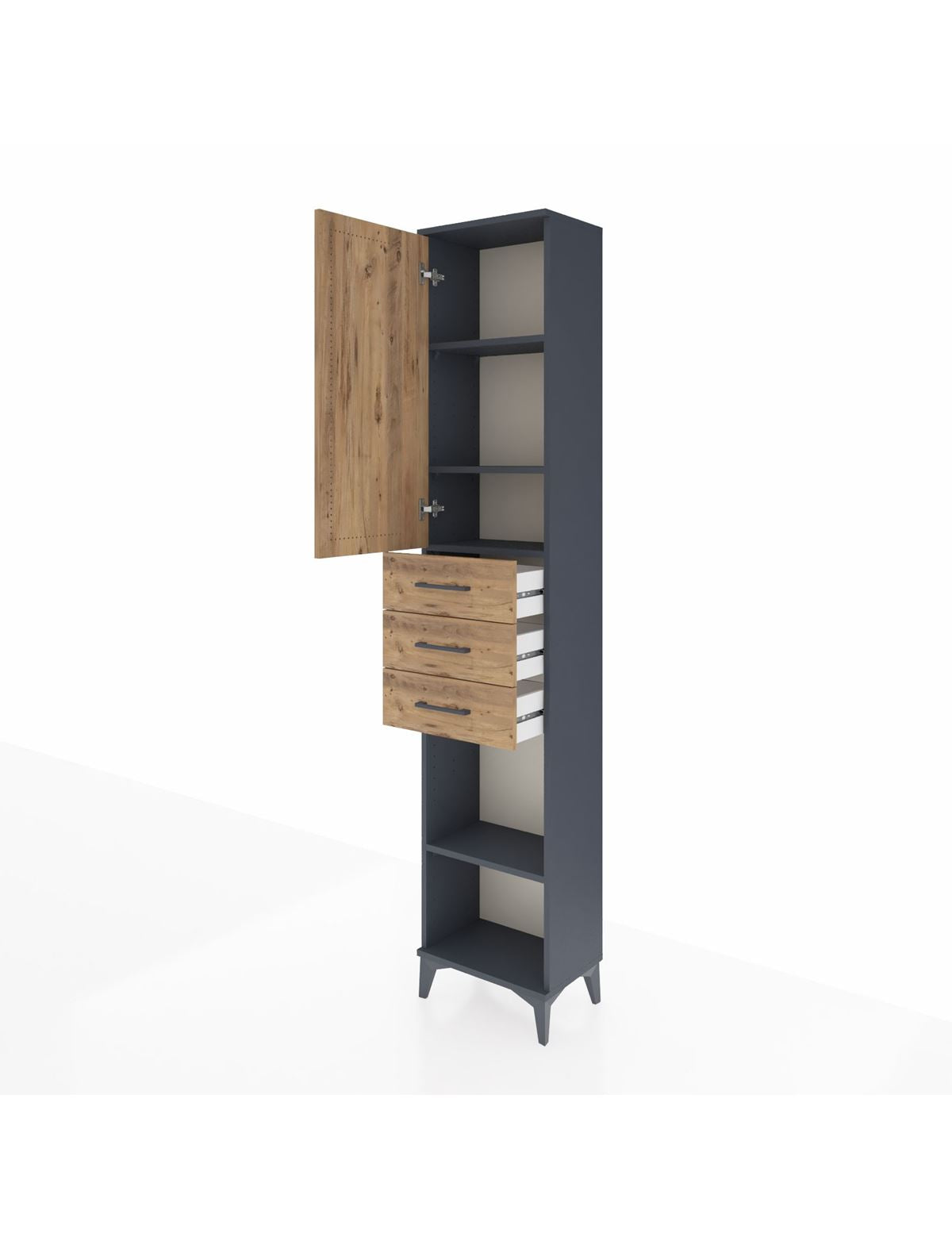 Arges Dolap 4 Raflı 3 Çekmeceli Tek Kapaklı 44x30x221 - S28M206V6A