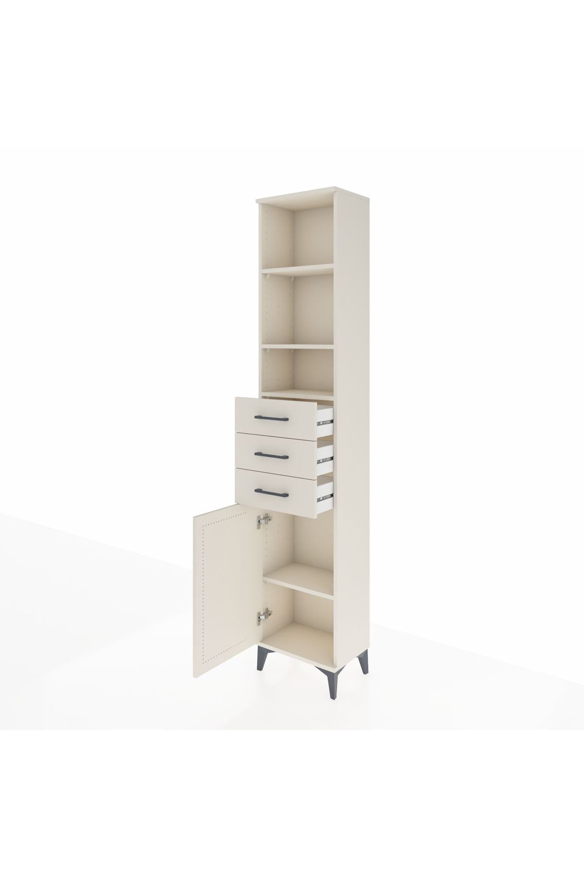 Arges Dolap 4 Raflı 3 Çekmeceli Tek Kapaklı 44x30x221 Aytaşı-Aytaşı