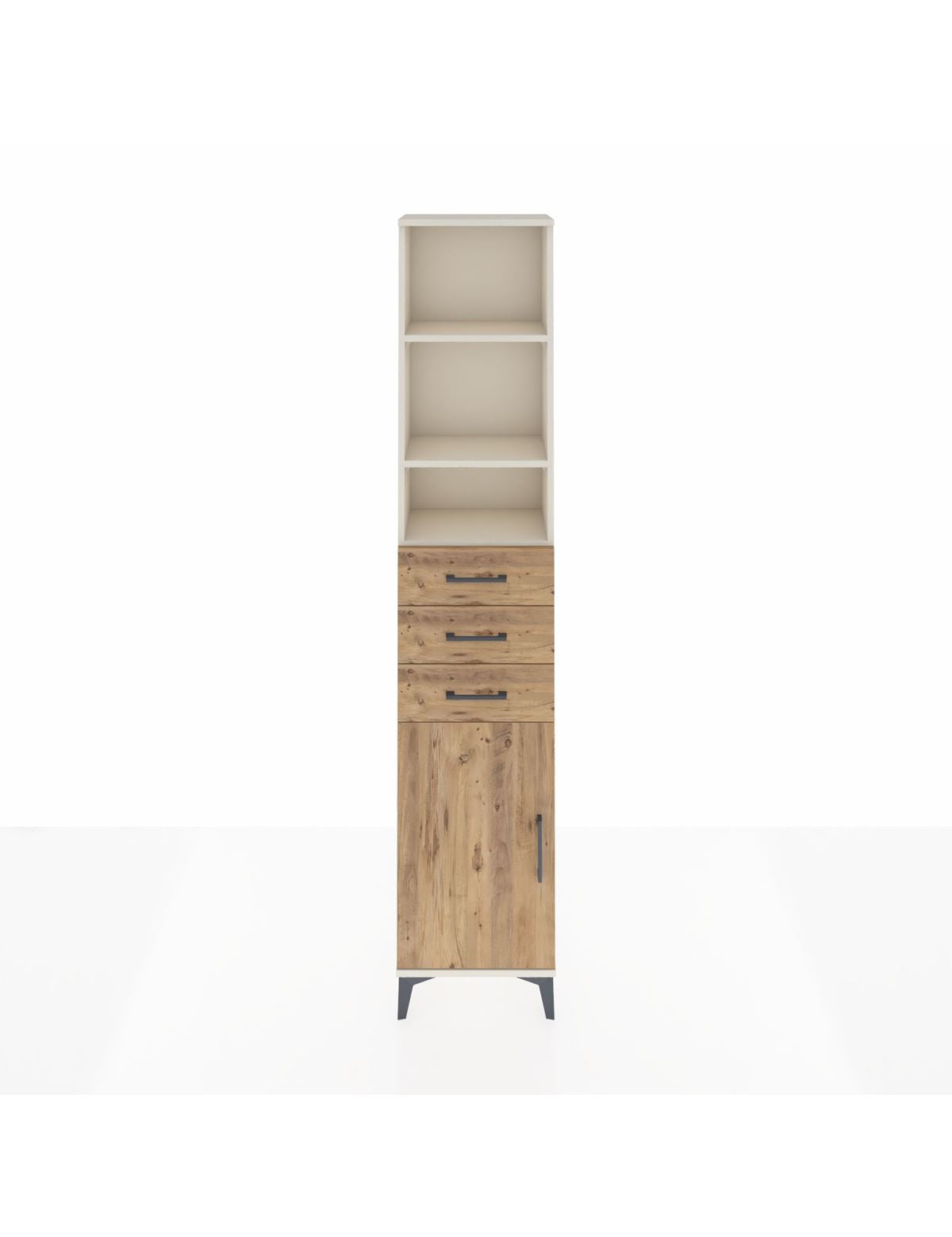 Arges Dolap 4 Raflı 3 Çekmeceli Tek Kapaklı 44x30x221 Aytaşı-Çam