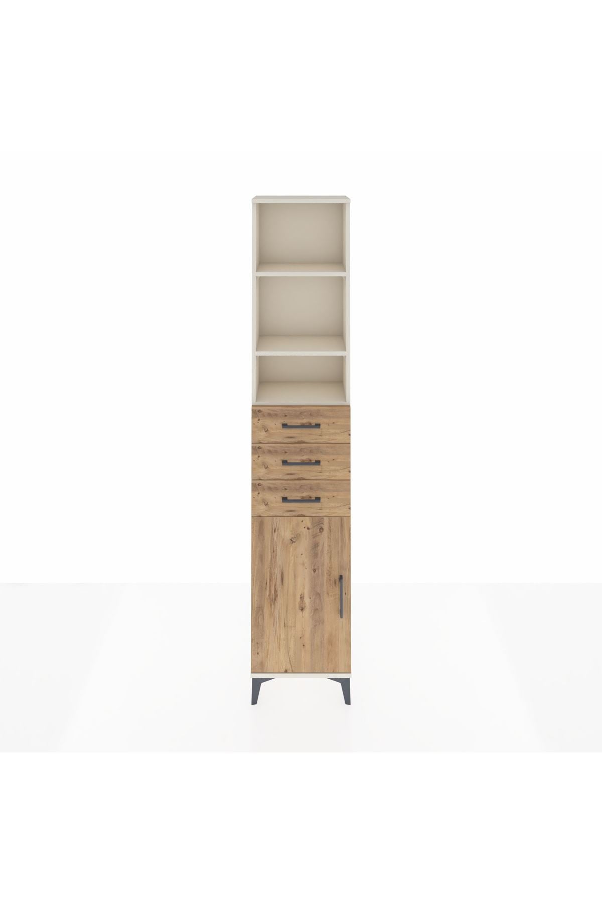 Arges Dolap 4 Raflı 3 Çekmeceli Tek Kapaklı 44x30x221 Aytaşı-Çam