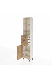 Arges Dolap 4 Raflı 3 Çekmeceli Tek Kapaklı 44x30x221 Aytaşı-Çam