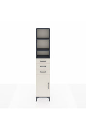 Arges Dolap 4 Raflı 3 Çekmeceli Tek Kapaklı 44x30x221 Antrasit-Aytaşı