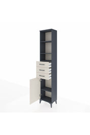 Arges Dolap 4 Raflı 3 Çekmeceli Tek Kapaklı 44x30x221 Antrasit-Aytaşı