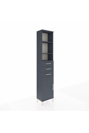 Arges Dolap 4 Raflı 3 Çekmeceli Tek Kapaklı 44x30x221 Antrasit-Antrasit