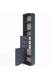 Arges Dolap 4 Raflı 3 Çekmeceli Tek Kapaklı 44x30x221 Antrasit-Antrasit