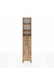 Arges Dolap 4 Raflı 3 Çekmeceli Tek Kapaklı 44x30x221 Çam-Çam