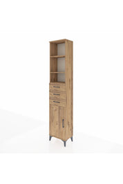 Arges Dolap 4 Raflı 3 Çekmeceli Tek Kapaklı 44x30x221 Çam-Çam