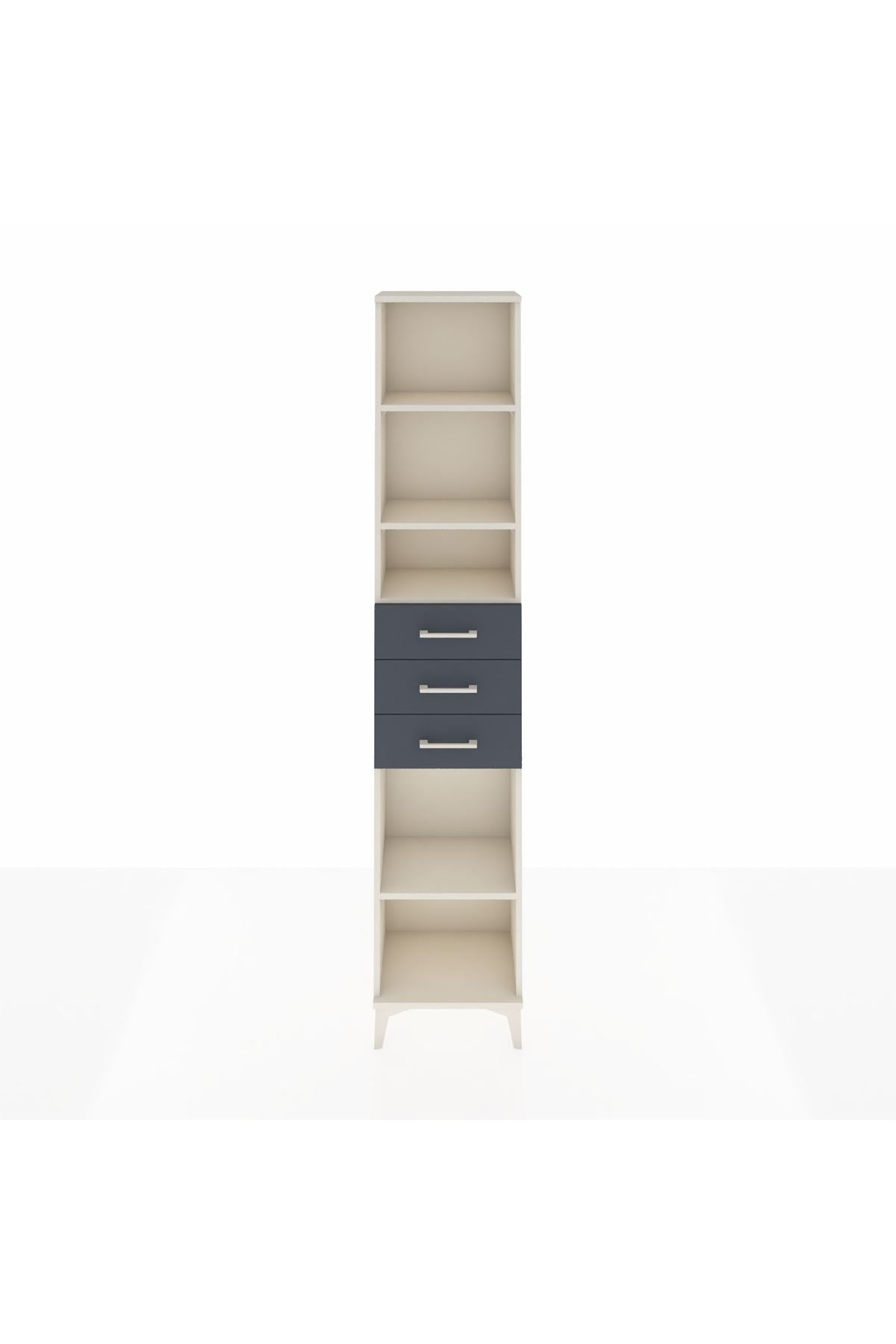 Arges Dolap 4 Raflı 3 Çekmeceli 44x30x221 Aytaşı-Antrasit