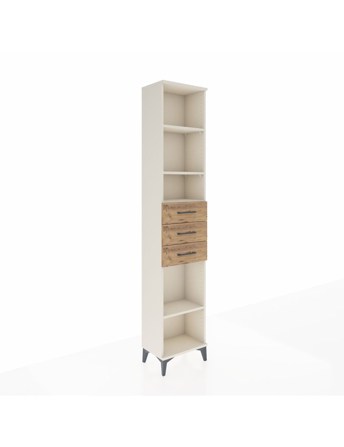 Arges Dolap 4 Raflı 3 Çekmeceli 44x30x221 Aytaşı-Çam